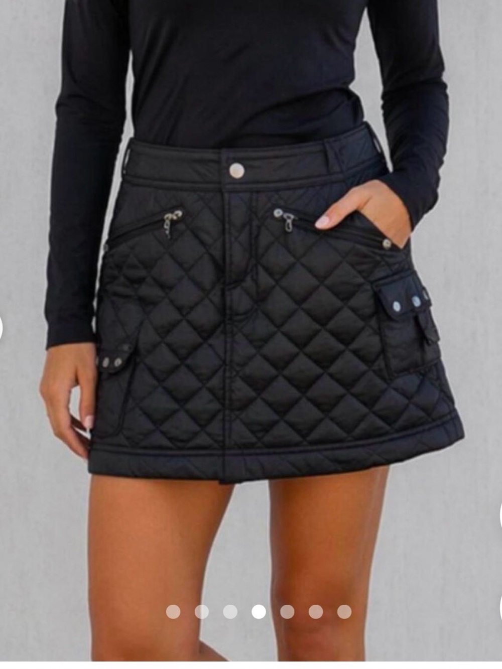Athleta Black Quilted A-Line Mini Skirt